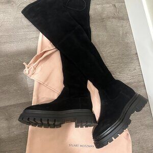 Stuart Weitzman  Stretch Suede Black Boot